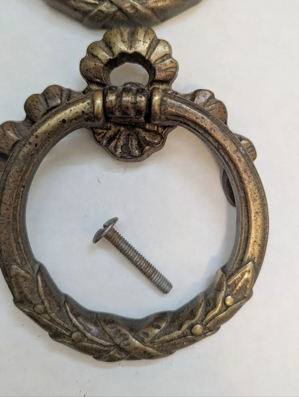 Vintage Cast Brass Ring Drawer Pulls - Set of 4